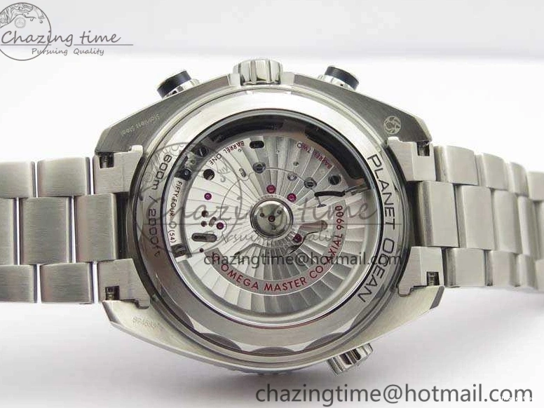 0727 MultiPurpose Planet Ocean Master Chrono SS OM 1:1 Best Edition Gray Dial On SS Bracelet A9900 V 8116